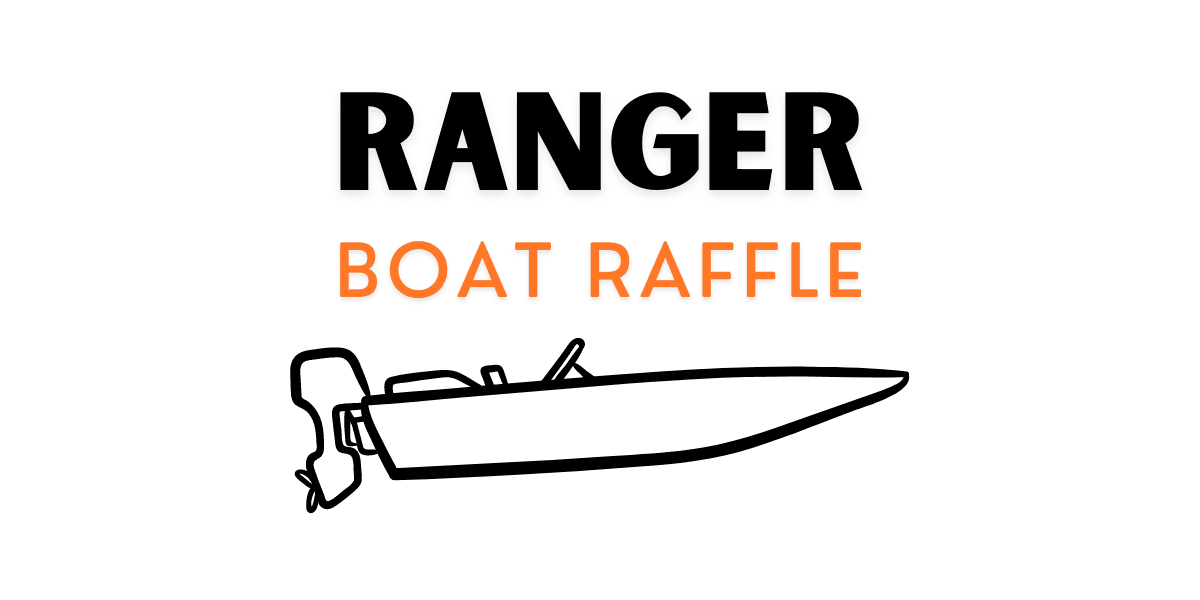 Ranger boat raffle fundraiser banner